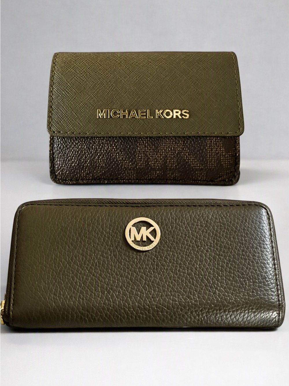 Michael Kors Wallet Set – Olive Green & Brown
